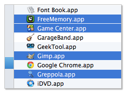 Mehrfach-Selektion in OS X